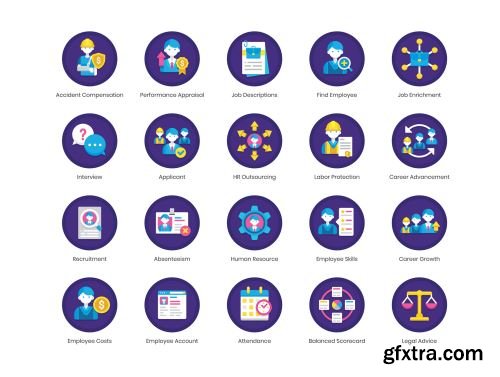90 Human Resources Icons | Orchid Series Ui8.net