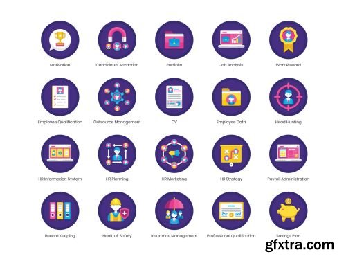 90 Human Resources Icons | Orchid Series Ui8.net