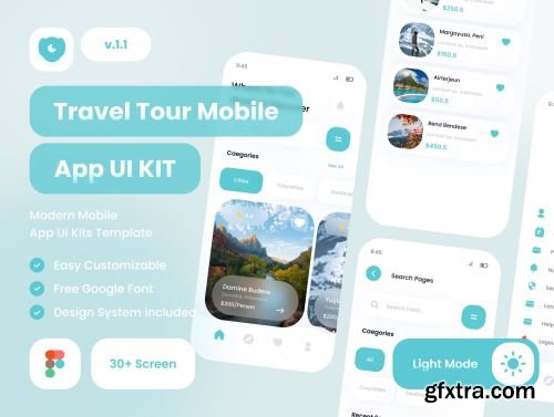 Arjuno Travel Tour App UI Kit Ui8.net