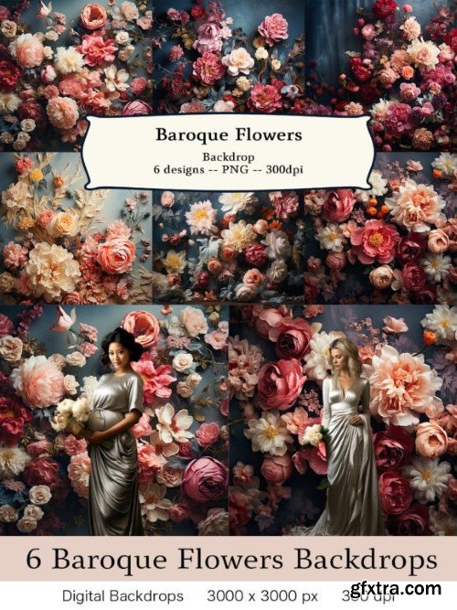 Baroque Flowers Backdrops