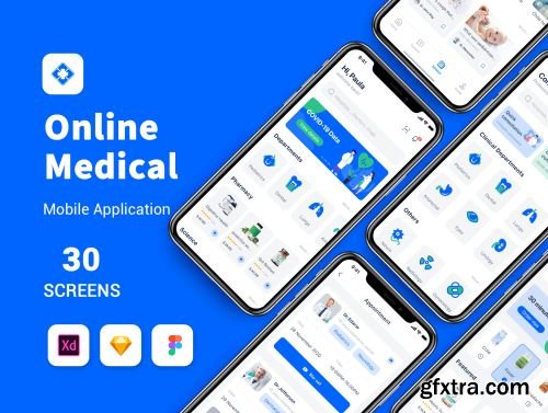 Blue online medical mobile app Ui8.net