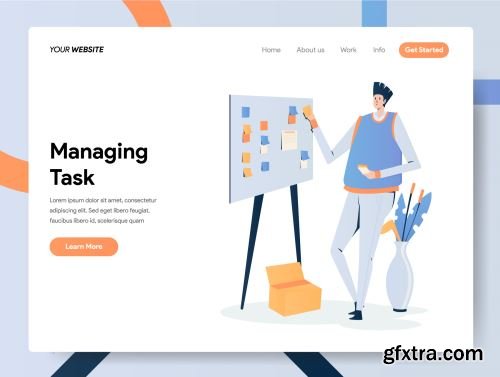 Businessman Working and Managing Task Illustration Concept Ui8.net