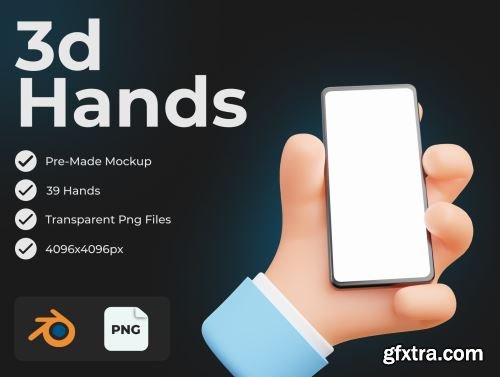 Cartoon Hands - 3D Hands Ui8.net