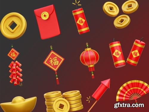 Chinese New Year 3D Icon Illustrations Ui8.net