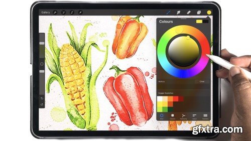 Vibrant Watercolor Veggie Illustrations in Procreate