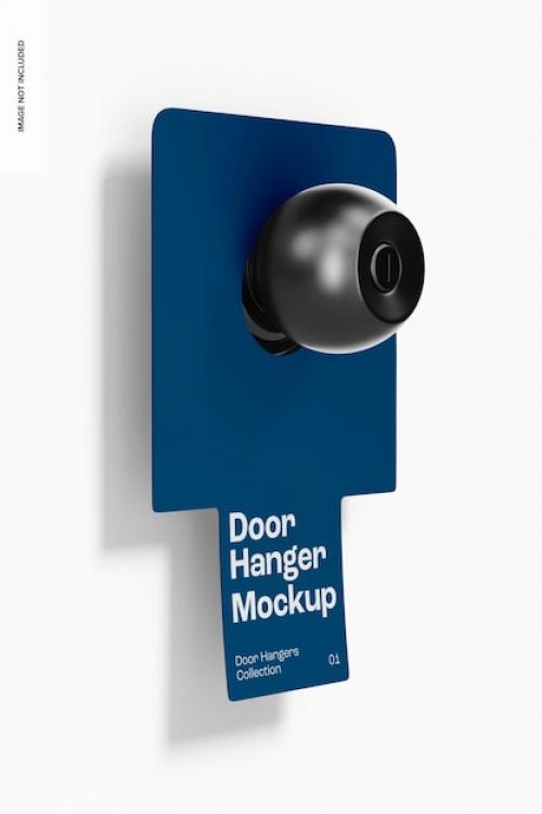 Premium PSD | Die cut door hanger mockup, side view Premium PSD