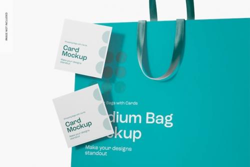 Premium PSD | Medium bag with cards mockup Premium PSD