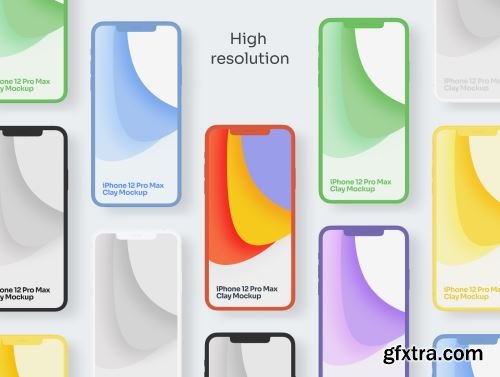 Clay iPhone 12 Pro Max Mockups Ui8.net
