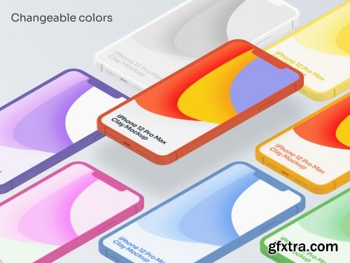 Clay iPhone 12 Pro Max Mockups Ui8.net