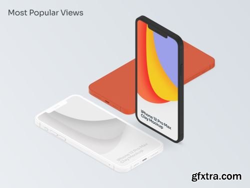 Clay iPhone 12 Pro Max Mockups Ui8.net