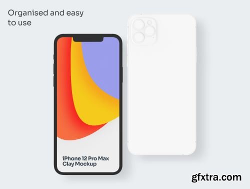 Clay iPhone 12 Pro Max Mockups Ui8.net