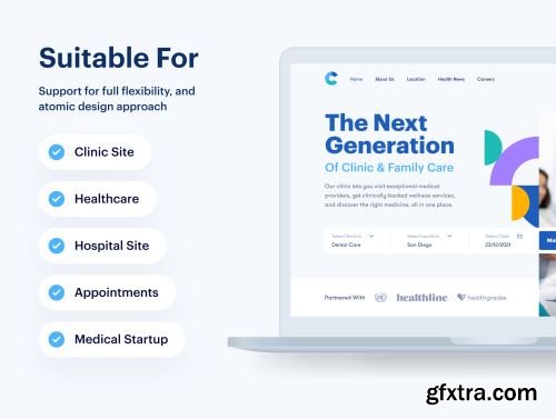 Clinically - Healthcare Web UI Design Kit Ui8.net