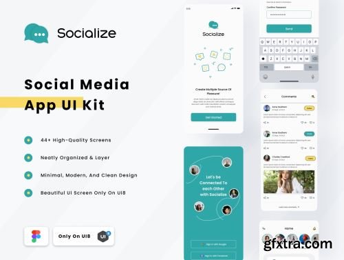 Socialize - Social Media Mobile App Ui Kit Ui8.net