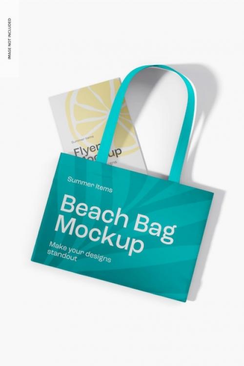 Premium PSD | Beach bag mockup, top view 02 Premium PSD