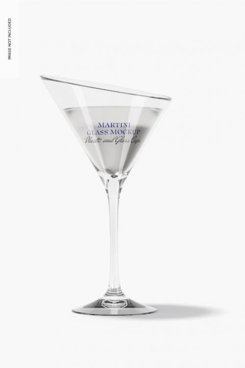 Premium PSD | Clear crystal martini glass mockup, front view Premium PSD