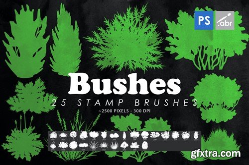 25 Bush Photoshop Stamp Brushes ZCMWMQE