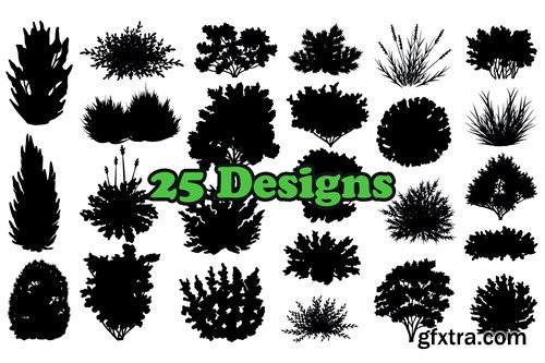 25 Bush Photoshop Stamp Brushes ZCMWMQE