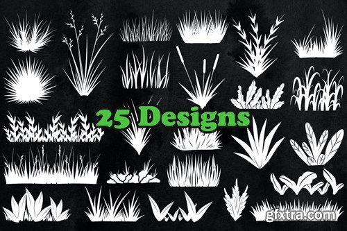 25 Grass Photoshop Stamp Brushes DU2VBKR