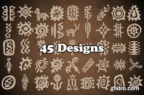 45 Primitive Art Photoshop Stamp Brushes ZP7SRH8