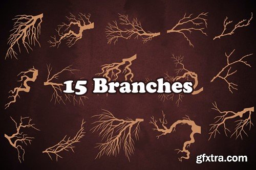 50 Winter Tree Branches Photoshop Stamp Brushes T3M2SSP