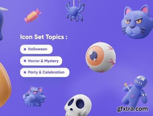 Spooky - Halloween 3D Icon Set Ui8.net