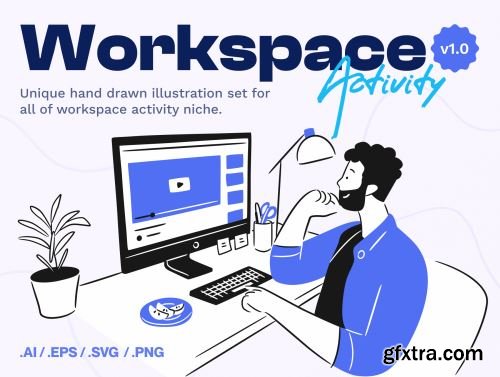 Spacy - Workspace Activity Illustration Set Ui8.net