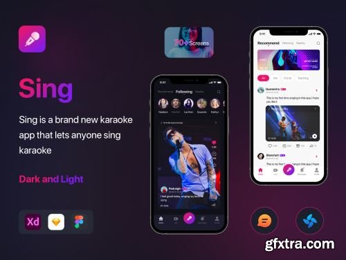 Social Karaoke Singing Mobile App Ui8.net