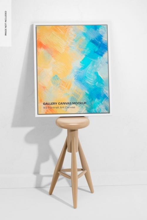 Premium PSD | 4:5 portrait art canvas mockup, front view Premium PSD