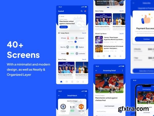 Soaball - Live Score & Streaming Football Apps UI Kits Ui8.net