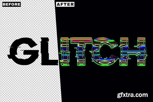 3 PSD Text Effect Chrome - Golden - Glitch 5QDRNYU