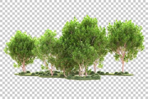 Premium PSD | Landscape isolated on transparent background 3d rendering illustration Premium PSD