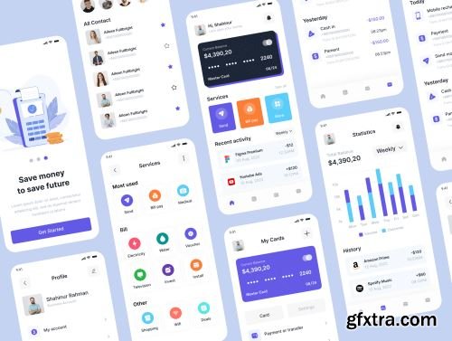 Bankoo-Banking Mobile App UI Kit Ui8.net