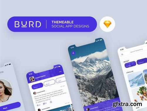 Burd Sketch Social UI Kit Ui8.net