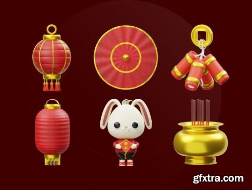 Chinese New Year 3D Illustration Ui8.net