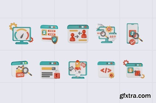 SEO Website V2 3D Icon Pack USQYLZQ