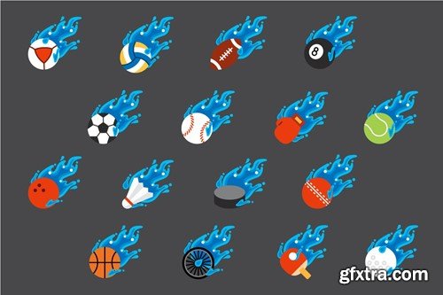 Sports Water Ball splash element illustration Pack L7VMJ9K