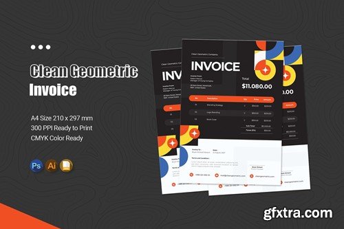 Clean Geometric Invoice MQUHHEE