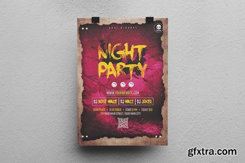 Halloween Night Party Flyer MVM7VKF