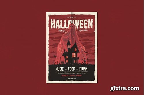 Halloween Night Party Poster Design M8MURFE