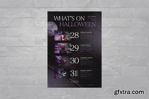 Halloween What's On Flyer Template MYKEDQK