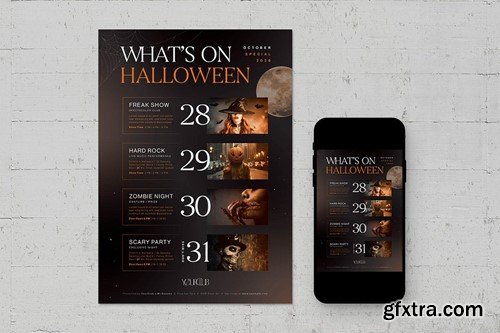 Halloween What's On Flyer Template MYKEDQK