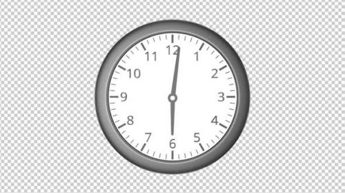 Videohive - Isolated Rotating 3D Grey Clock, with Alpha Channel, Loop - 47928067 - 47928067