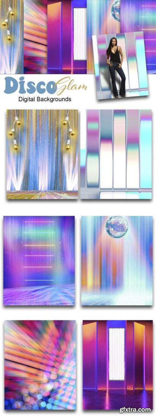 Disco Glam V1 Digital Backdrop Set