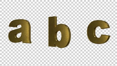 Videohive - Alphabet Letters Pack A To Z Small Letter Golden - 47936148 - 47936148