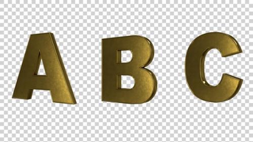 Videohive - Alphabet Letters Pack A To Z Golden - 47936149 - 47936149