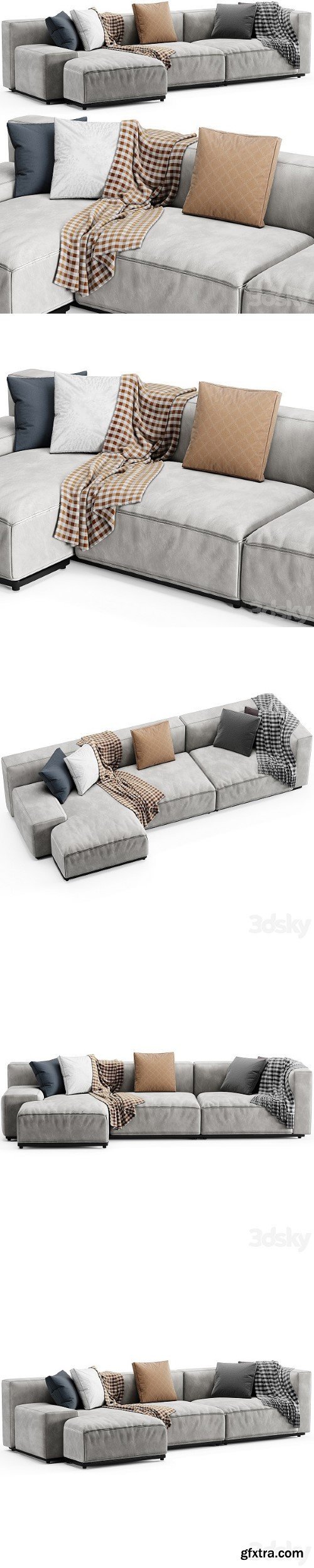 Cassina Mex Cube Chaise Longue Sofa