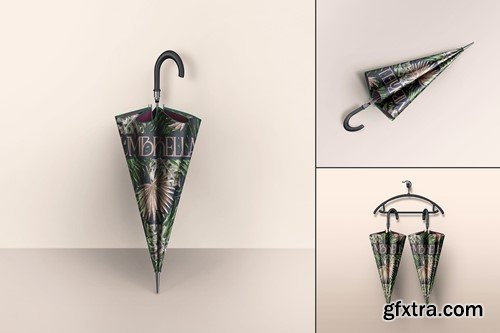 Folded Umbrella Branding Mockup Set ZPGJSQQ