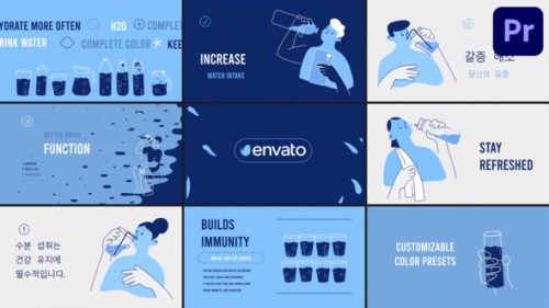 Videohive - Drink More Water Explainer | Premiere Pro MOGRT - 47794971 - 47794971