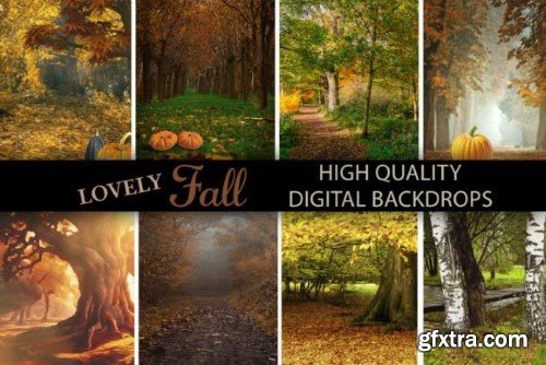 Lovely Fall V1 Digital Backdrops