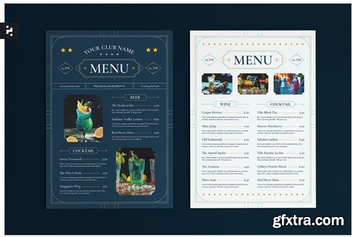 Elegant Night Club Menu G5PCT6H